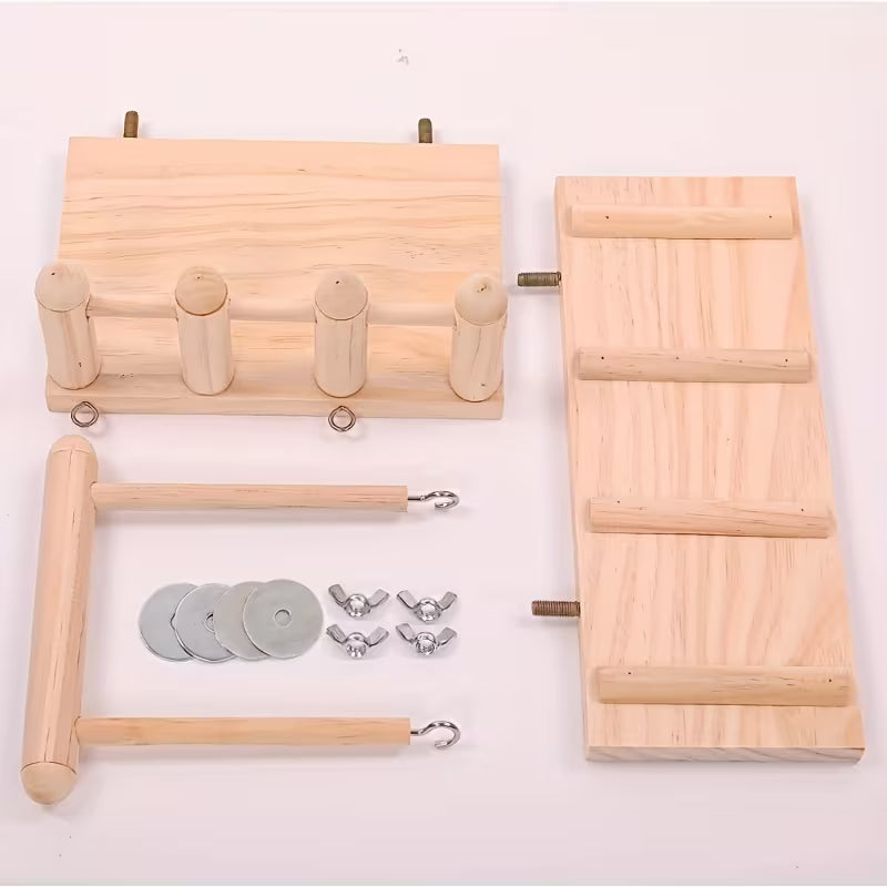 Wood Bird Perch & Swing, Wood, Green