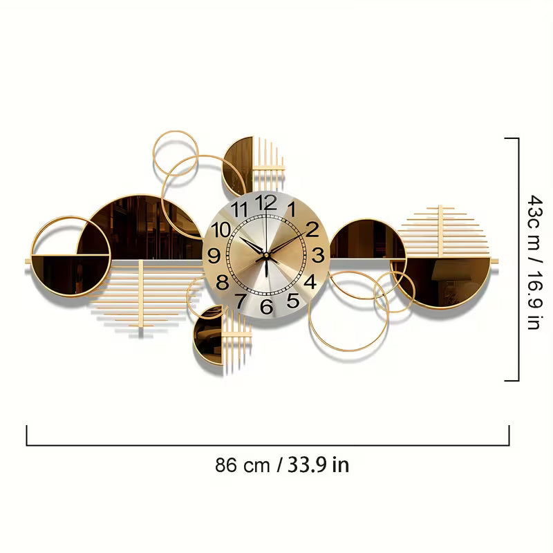 Metal Wall Clock Decorative 3D Metal Wall Art Clock For Living Room Bedroom Creative Modern Big