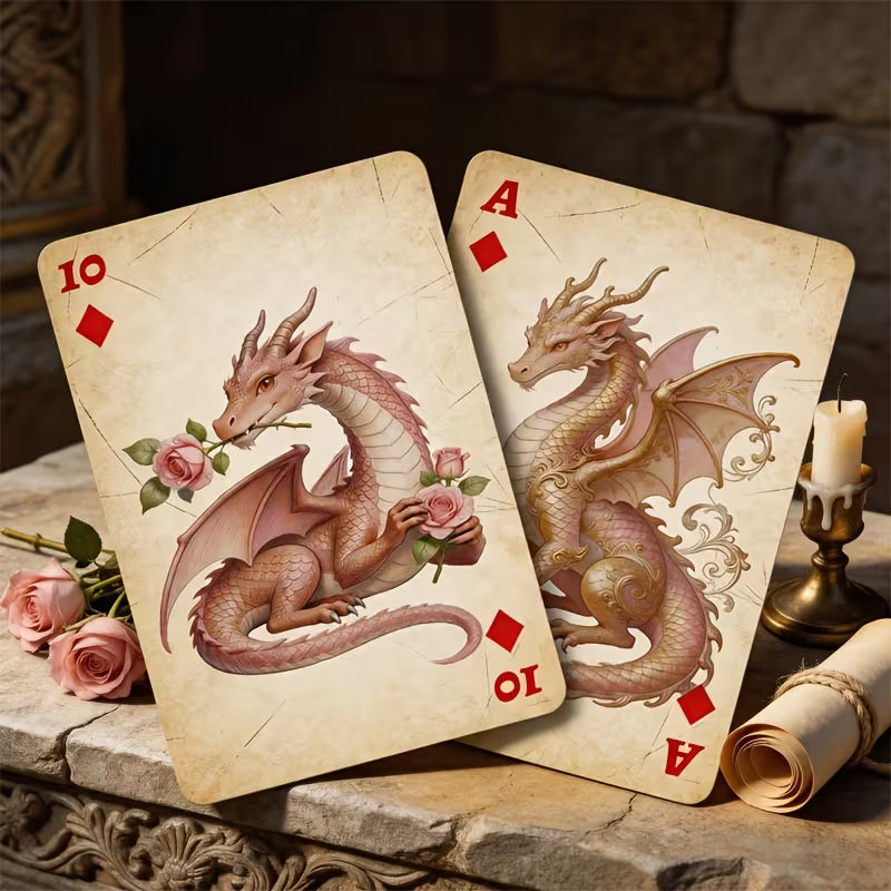 Collectible Dragon-themed Playing Cards, Durable Material, Unique Retro Design, 54