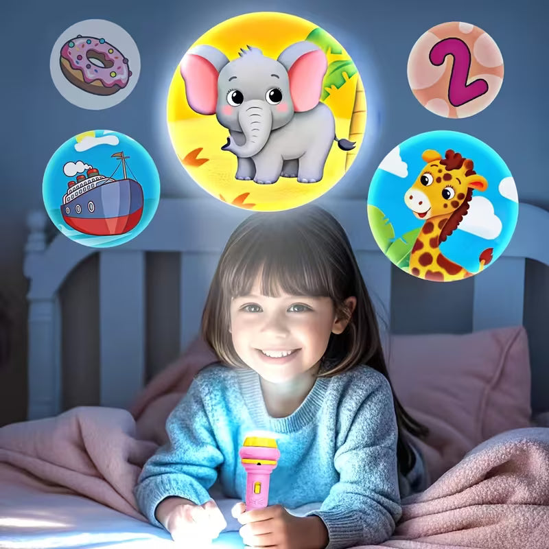Mini Projection Flashlight 3 Projection Slides 24 Patterns of Animals
