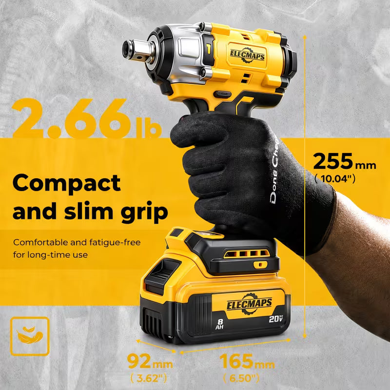 For Dewalt 20V Brushless Cordless Impact Wrench, 1/2