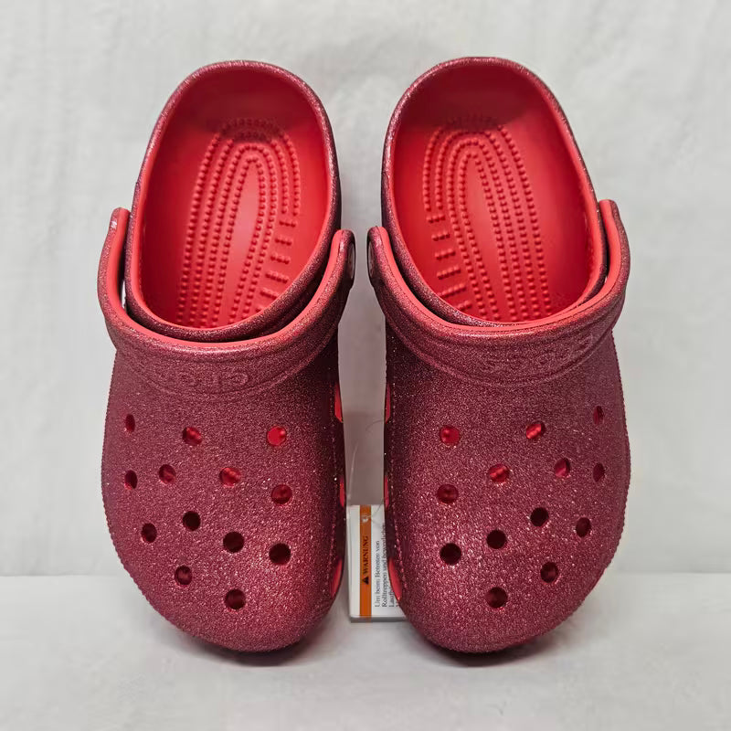 Crocs Classic Glitter Clog Red Women's 205942-6ZR