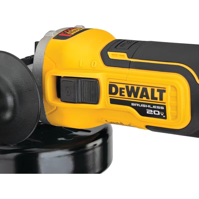 DEWALT 20V MAX* XR Angle Grinder with Kickback Brake, Slide Switch, 4-1/2-Inch, Tool Only (DCG405B)