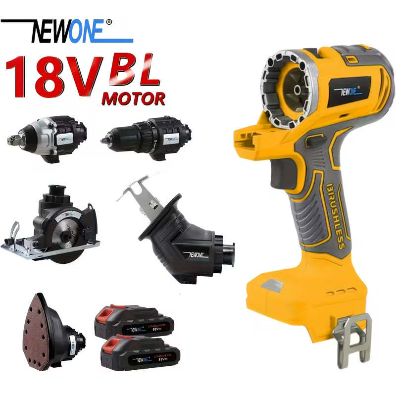 5 in 1 NEWONE 18V/20V MAX Brushless Lithium-Ion Cordless Tool Combo Kit Impact Driver, Impact Drill
