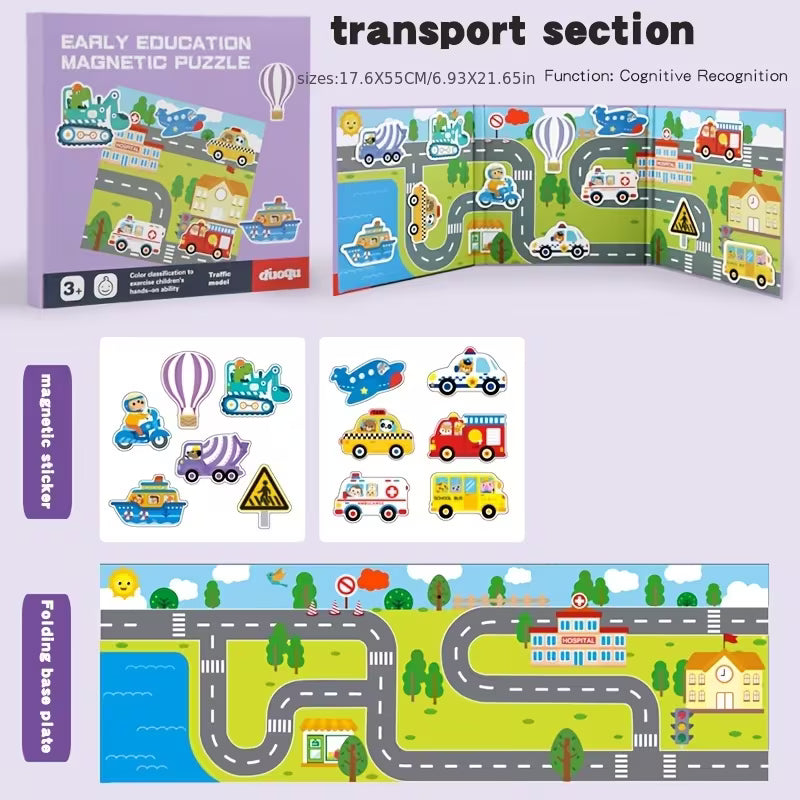 5-In-1 Magnetic Puzzle Book Suitable for 3+ Years Old
