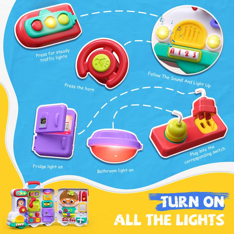 54-In-1 Busy Board Toys for Toddler 18 Months+