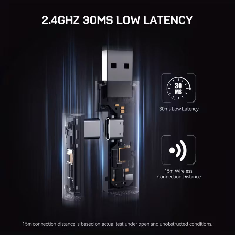 Ultra-Light Wireless Gaming Headphones Usb/Type C 2.4Ghz, Foldable Wireless 5.4