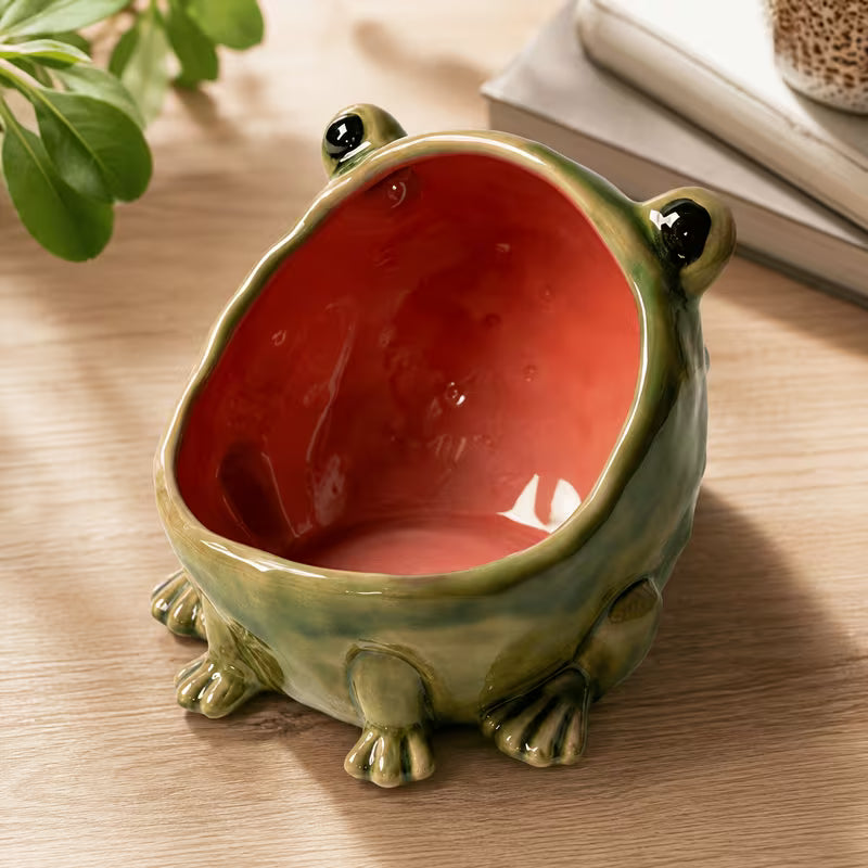 Cute Frog-Shaped Key Holder & Snack Jar - Adorable Frog Storage Box Suitable for Keys, Candy