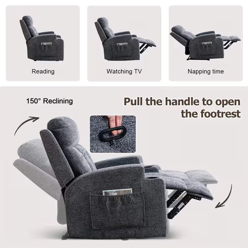 Manual Recliner Chair with Massage And Heat