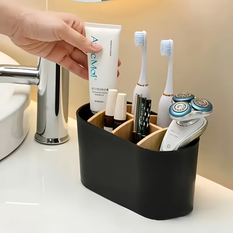Divided Toothbrush Holder | Durable Freestanding Bathroom Storage