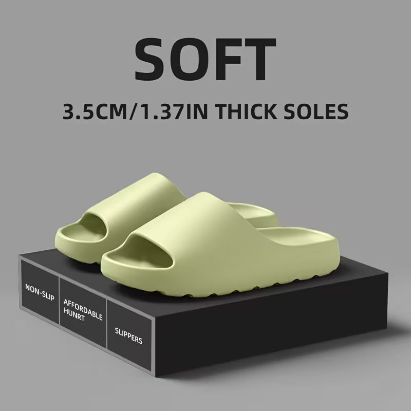 Outdoor Home Casual Flat Non-Slip EVA Solid Color Slippers for Men and Women, Simple Casual