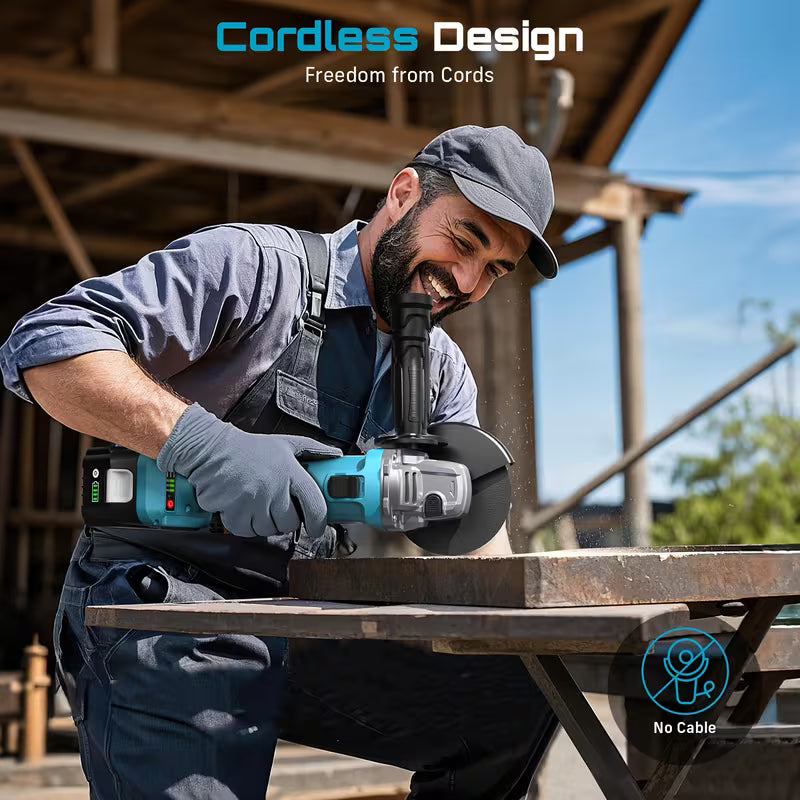 SEESII Cordless Angle Grinder Kit with 2x4.0Ah Batteries