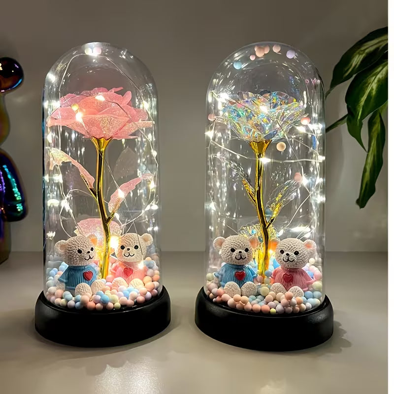 Elegant Tabletop Centerpiece in Clear Dome - Glow-in-the-Dark Set