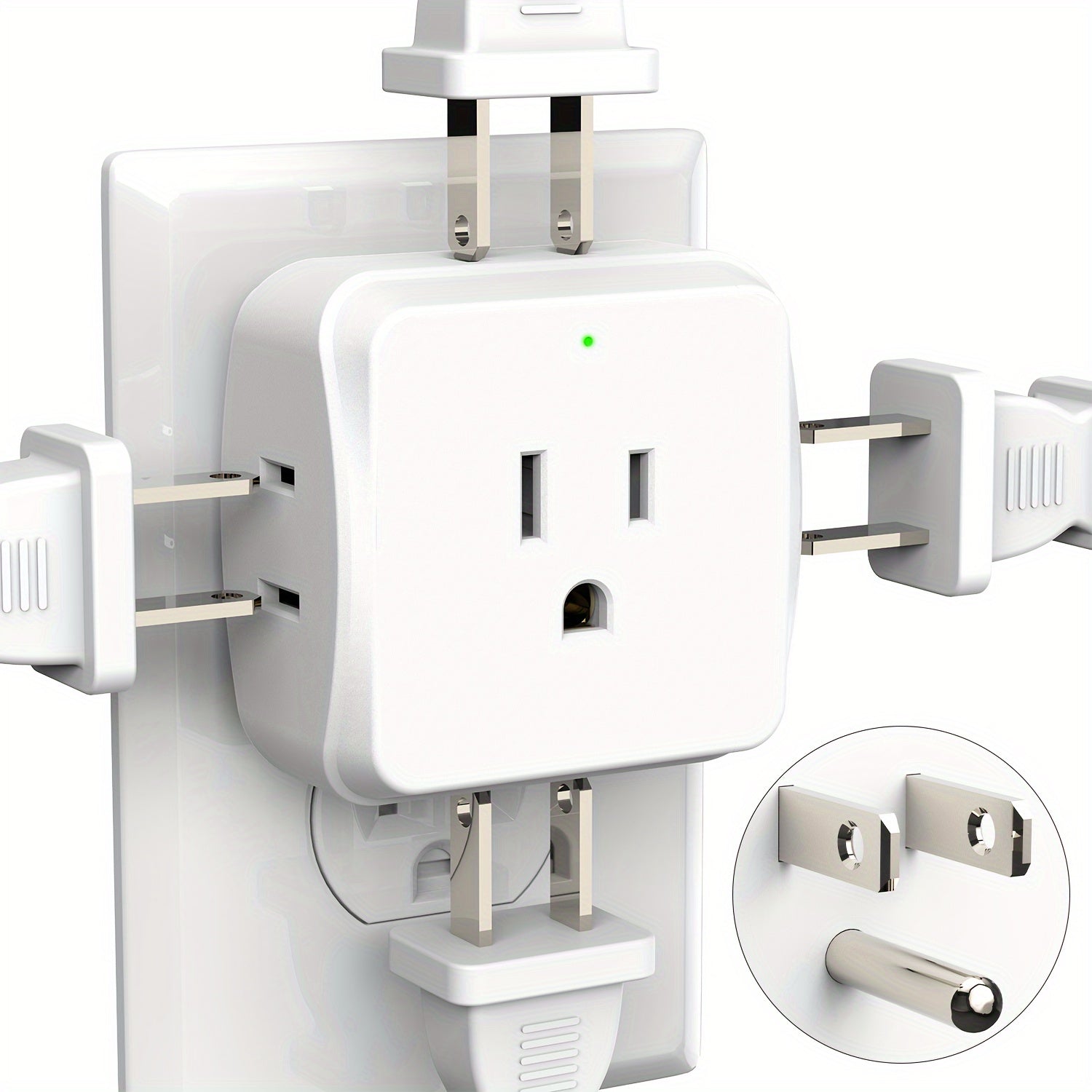 2pcs Wall Outlet Extender, DEPOW 5-Outlet Splitter, Mini Multi-Plug Wall Set, White