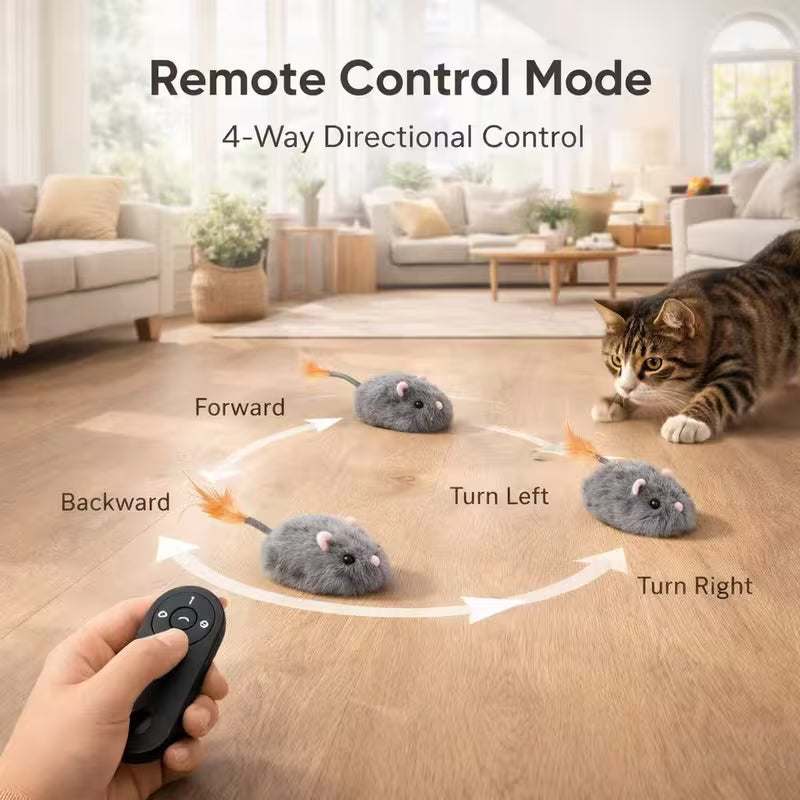 1 USB Rechargeable Remote Control Simulated Mouse Cat