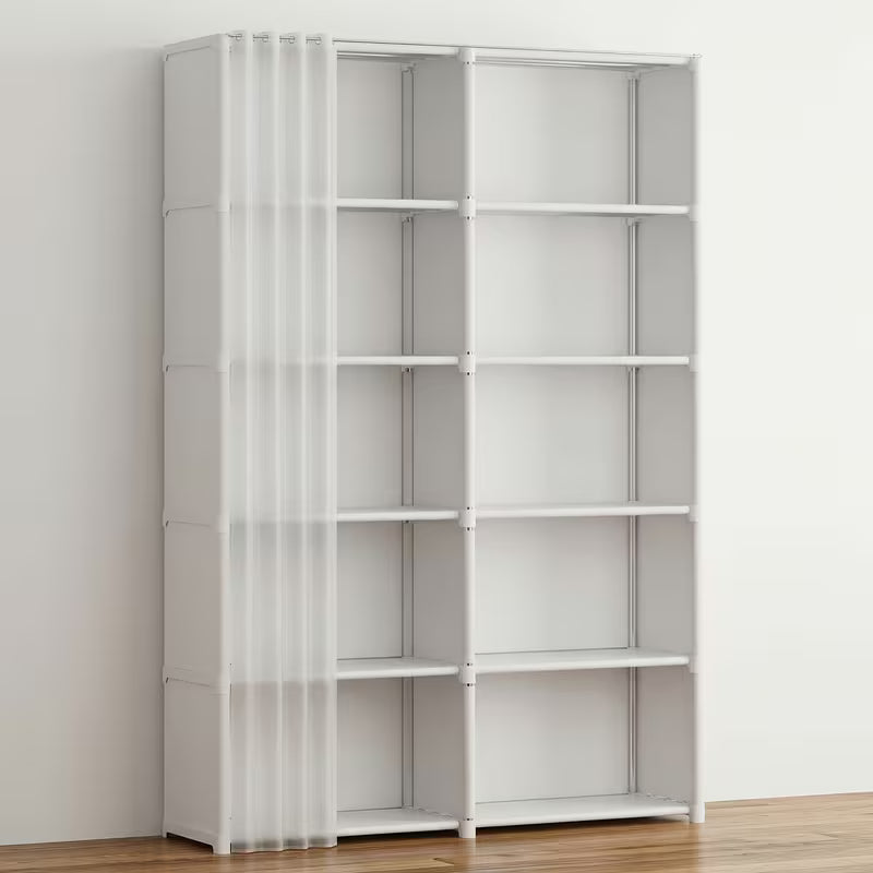 1pc Multi Layer Easy-to-Assemble Book Storage Rack, Simple Floor Standing Clothes Storage Wardrobe
