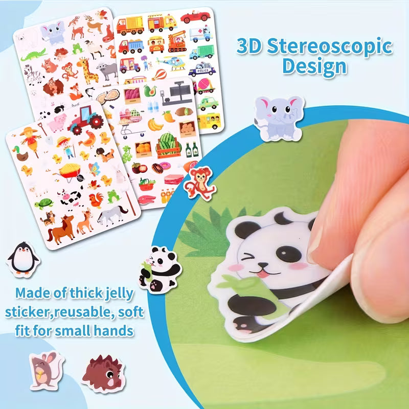 Portable Kids' Reusable DIY Sticker Books