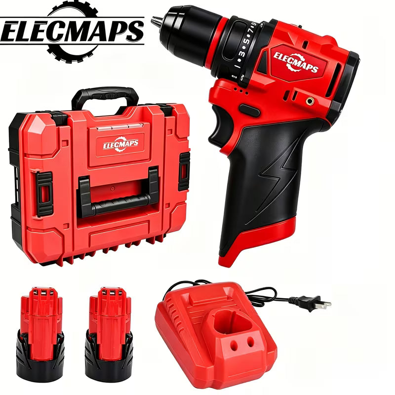 1/4" Cordless Impact Driver & 3/8" Drill Combo Kit with Batteries, Chargers