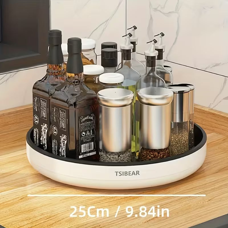 1pc Storage Tray, Single-Layer Rotating Condiment Bottle Storage Rack, Household