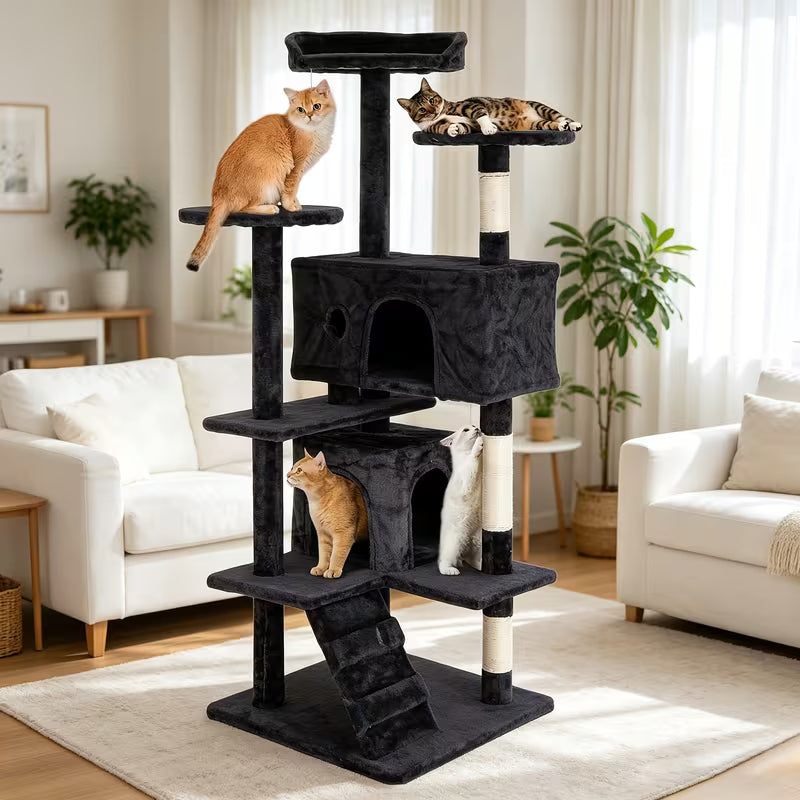 DOPINMIN 54in Cat Tree Tower, Gray