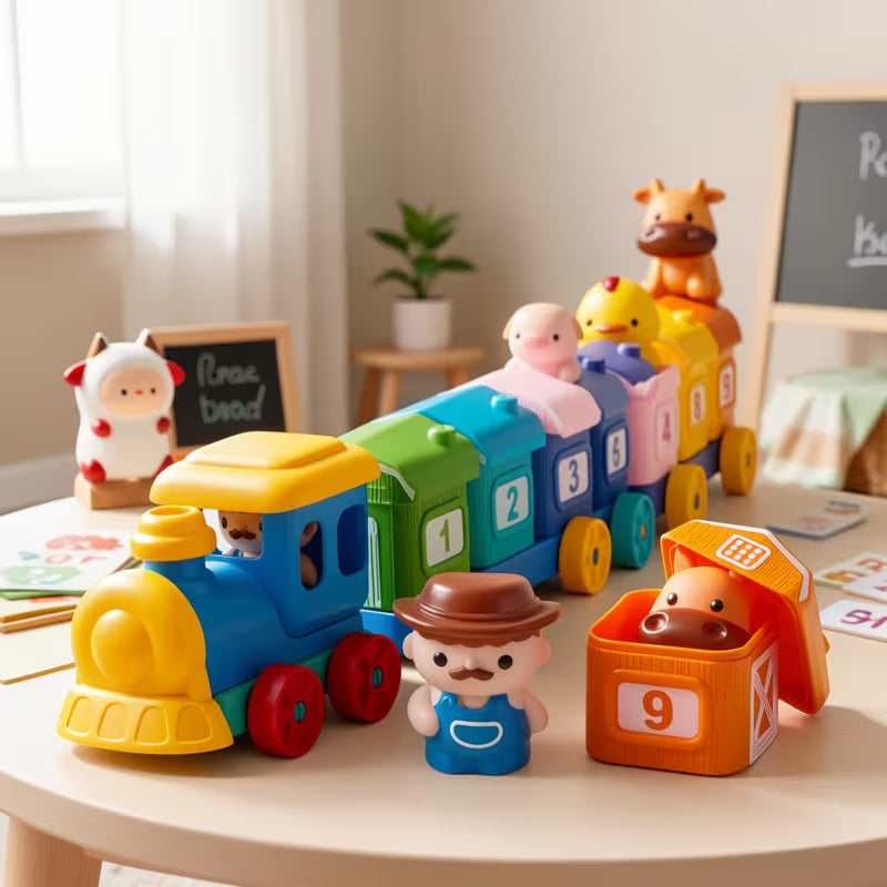 Farm Number Train Learning Toy for Toddlers