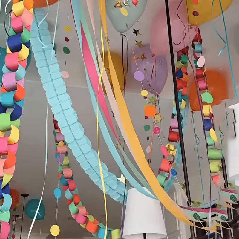 102pcs Strip Material Paper Set - DIY Rainbow Hanging Ring Ornaments