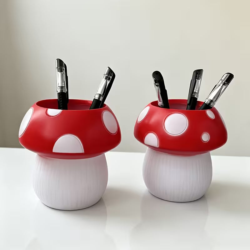 Cute Mushroom Storage Tube, Pen Holder, Makeup Brush