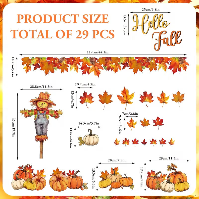 Of Autumn Watercolor Scarecrow Garage Magnet Decorations. Autumn Set, Metal