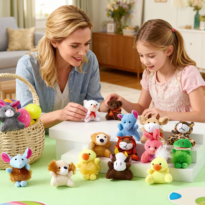 SYNCFUN 24-Piece Stuff Animal Plush Toy Can Be Placed in Easter Eggs