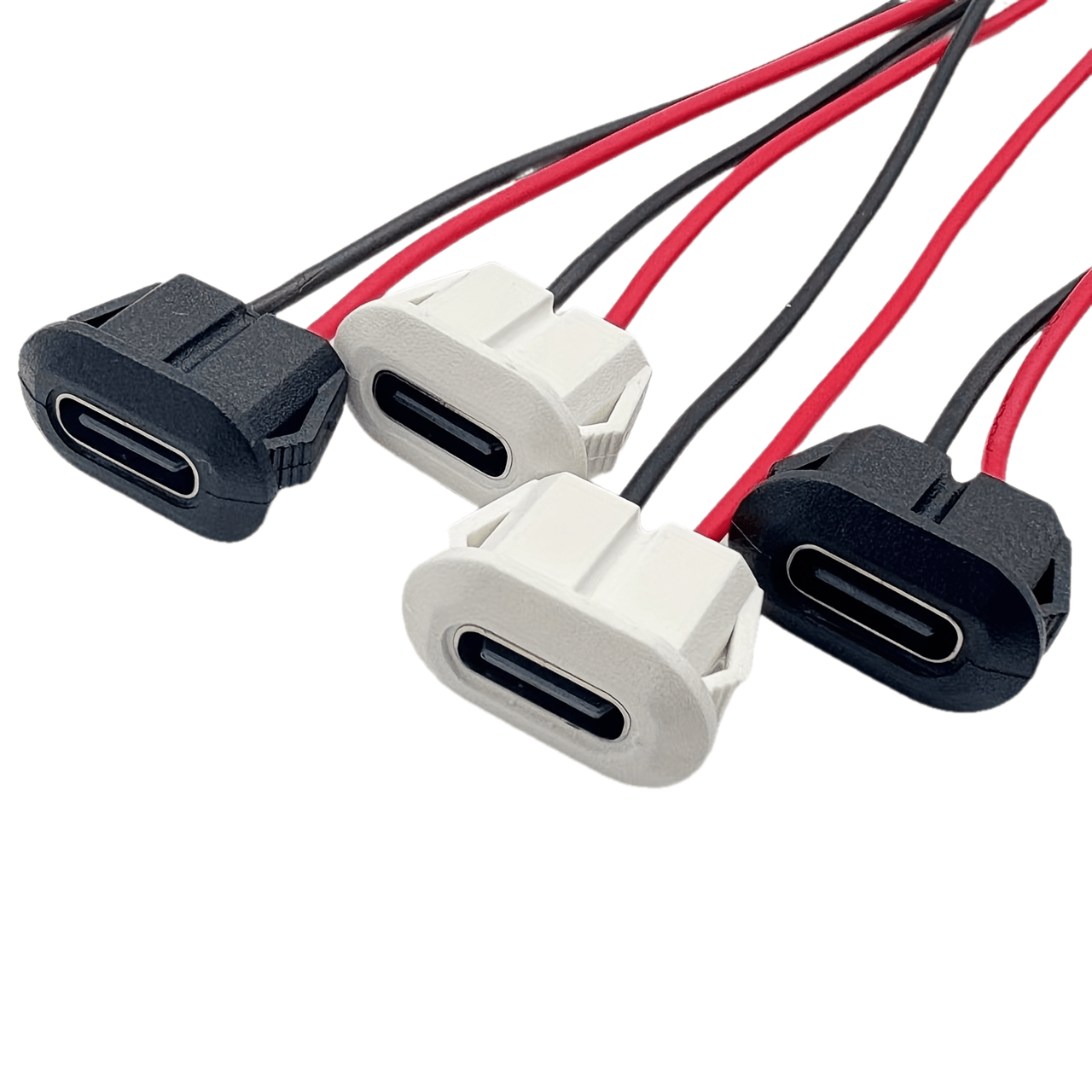 14pcs/18pcs Type-C 2P USB Cable Connector Female Socket, Black Set, Black