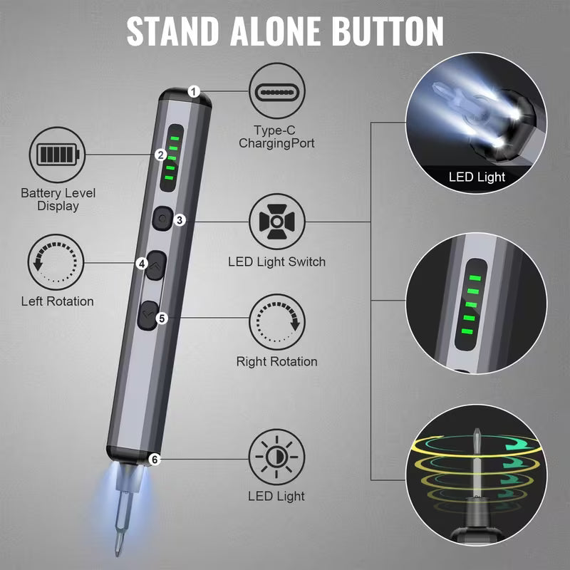 Compact Electric Screwdriver, 68-In-1 Power Set, Rechargeable Precision