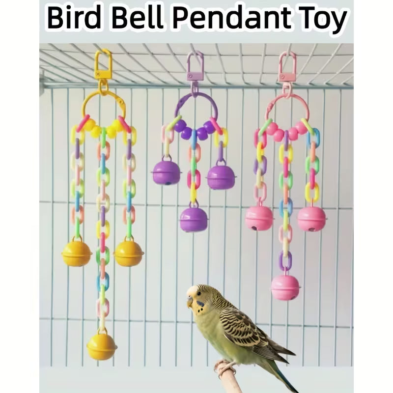 Parrot Acrylic Bell Toy • Bird Cage Bell Pendant Toy Set, Acrylic