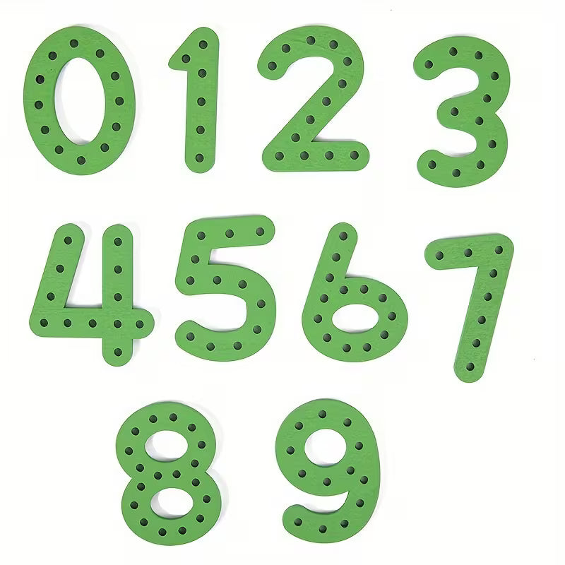 Number English Letter Recognition Kindergarten Handmade Threading Toy