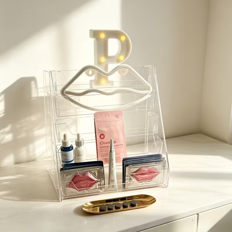 1pc Clear Acrylic Multi-Tier Perfume Storage Box, Transparent Layered Organizer for Cosmetics