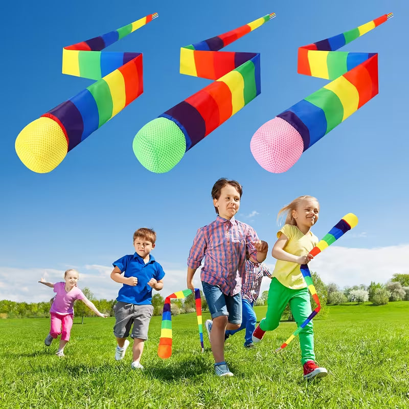 Throw and Catch Balls with Rainbow Tail