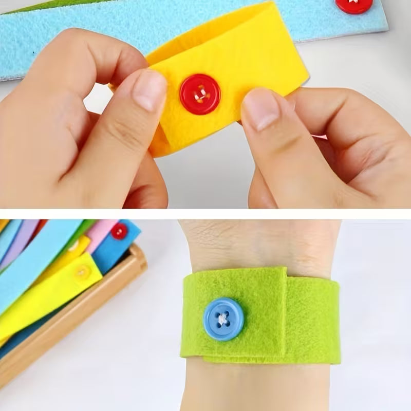 16-Piece/Random Colors/non-woven Button Wristbands Kindergarten