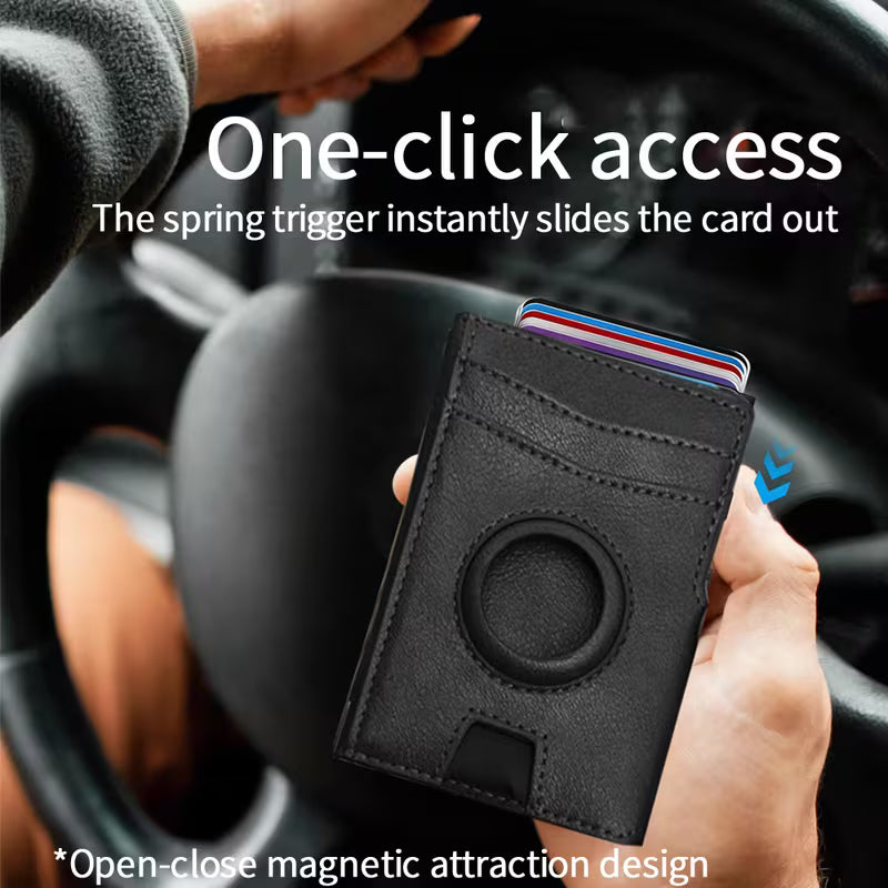 Men'S Bifold Wallet No Airtag RFID Blocking Anti-Theft