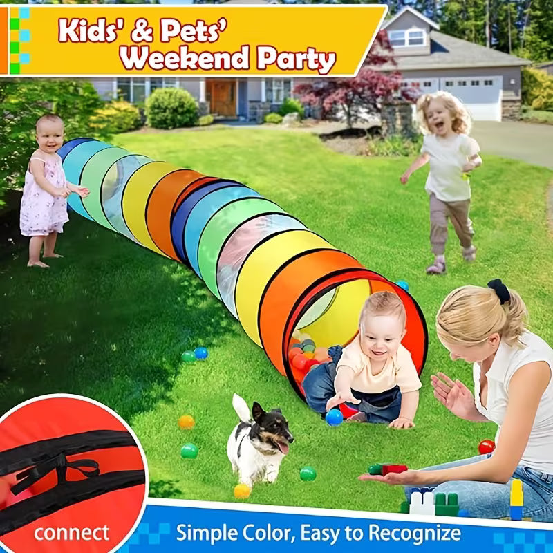 Rainbow Sensory Tunnel for Baby Crawlers