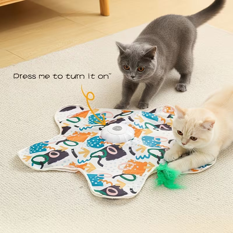 Electric Cat Turntable Pet Toy, Self-Entertainment Boredom Reliever Set