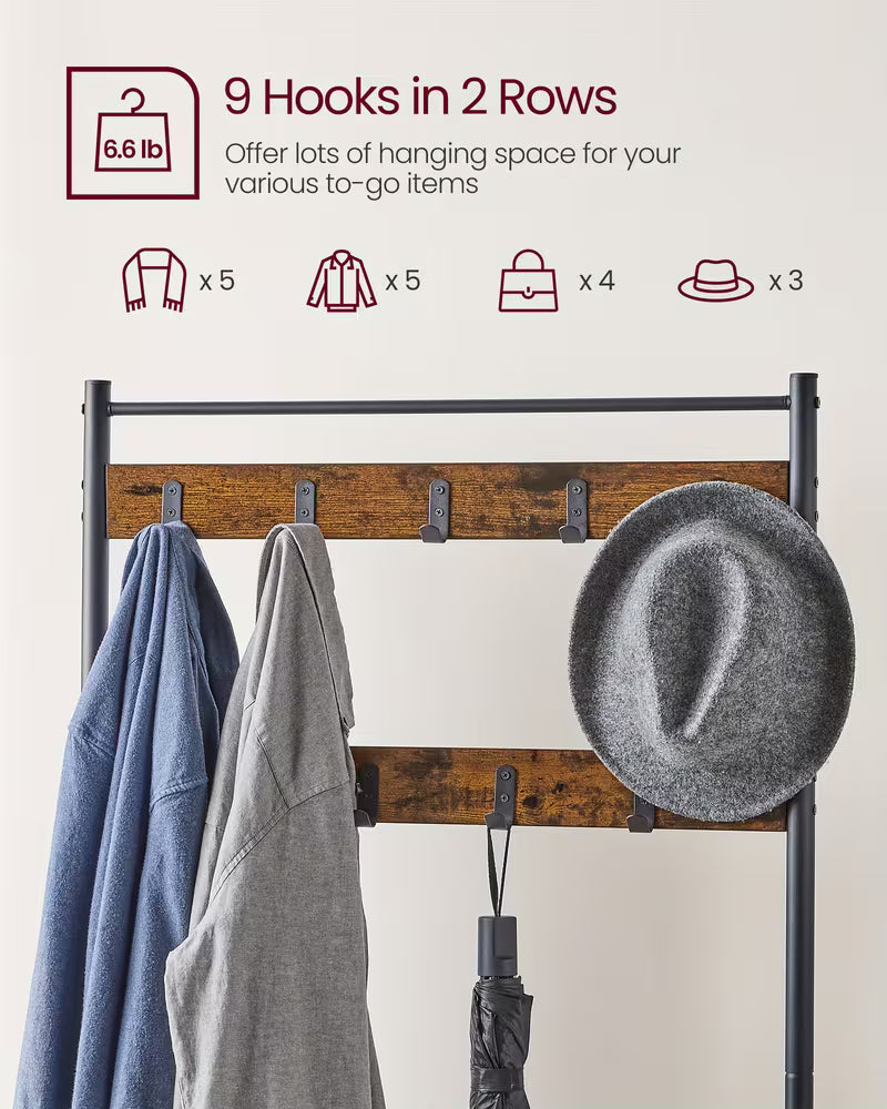 Industrial Coat Rack Hall Tree