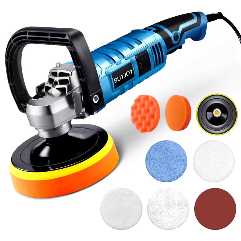 Buffer Polisher Kit For Car - 6/7 Inch Rotary Polisher Buffer Waxer, 7 Variable Speed 600-3000rpm