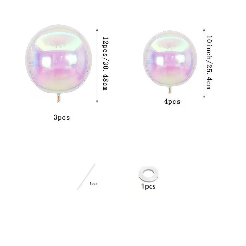 Dreamy Iridescent Transparent 4D Balloon Set, White