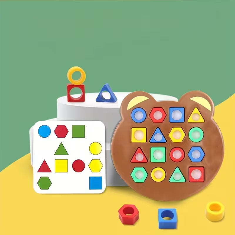 64-Piece Geometric Shape Matching Game