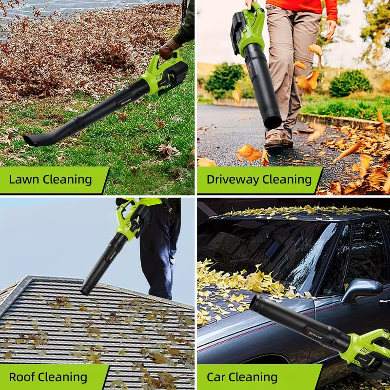 Leaf Blower Cordless, Electric Leaf Blower with 8.0Ah Battery Powered, Blower with Extension Nozzle