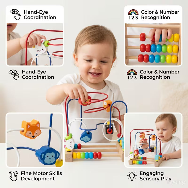Cartoon Animal Beading Boys and Girls Early Education Puzzle Building