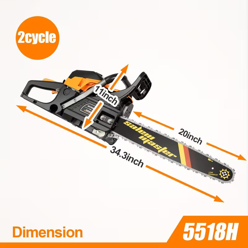 20-inch Gasoline Chainsaw, Wireless Handheld Saw, Wood