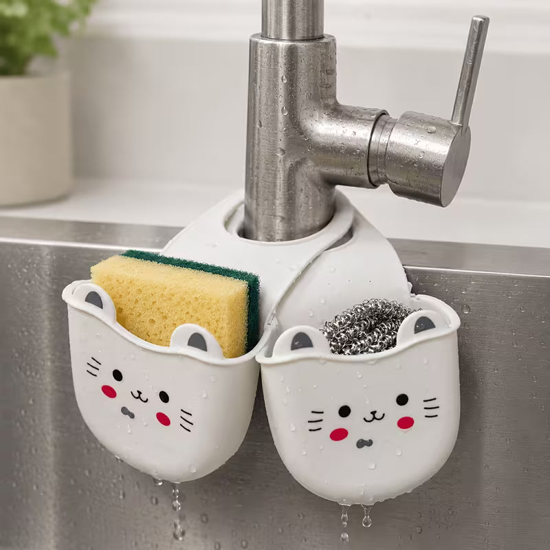 Pc Adorable Cat-Shaped Silicone Faucet Holder, Silicone