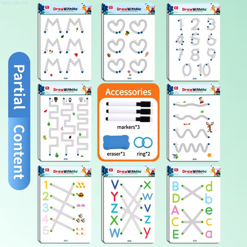 Kids Reusable Pen Control Training Activity Set