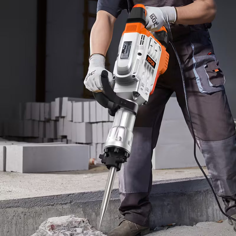 VEVOR Demolition Jack Hammer, 3500W Jack Hammer Concrete Set, Black
