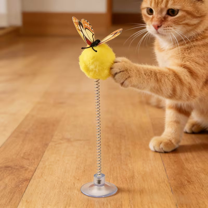 Butterfly Interactive Cat Spring Ball Toy - Random Set, Random Color